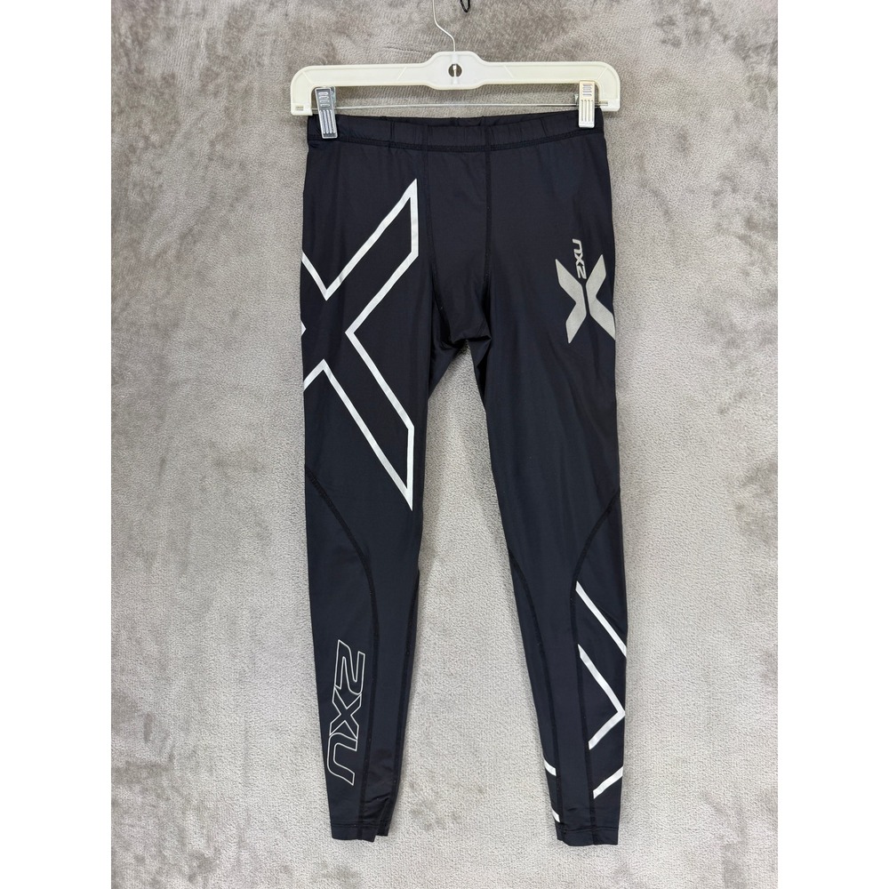 2XU Compression Tights Mens S Black Reflective Graphic PWX Training EUC